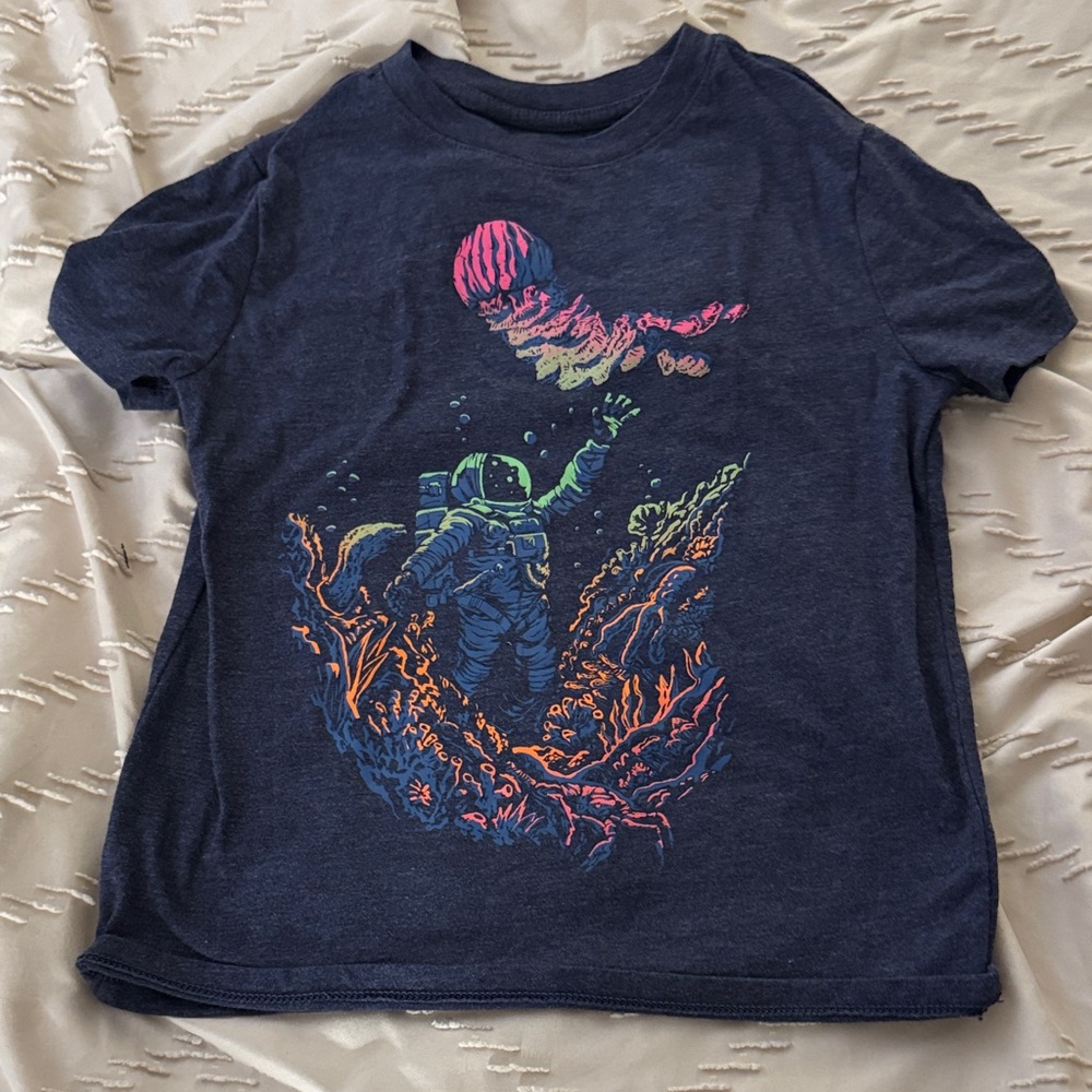 Cat & Jack Navy Blue Space Adventure Tee - Picture 1 of 4